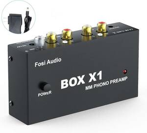 BOX X1 Fosi Audio BOX X1 フォノ プリアンプ MM ポータブヘッドフォンアンプ 超コンパクトミニステレオ 