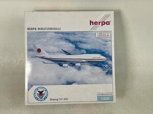 【未使用】herpa 1/500 日本国政府専用機 BOEING 747-400 航空機 飛行機 模型 置物 aprn-frc