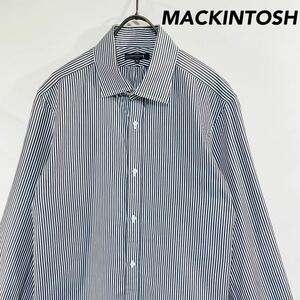 【極美品】 Macintosh London マッキントッシュ ロンドン ストライプシャツ ドレスシャツ ビジネス Lサイズ 長袖シャツ 