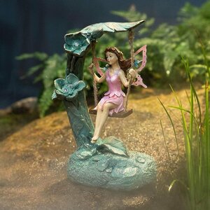 ガーデンフラワーフェアリー妖精屋外彫像 庭園装飾彫刻 パティオ芝生庭ポーチフィギュア ギフト 贈り物 輸入品
