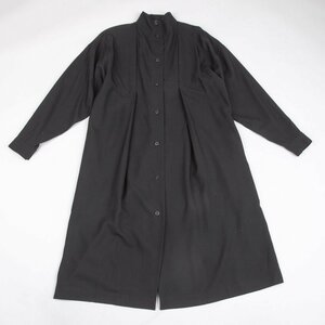 イッセイミヤケ ISSEY MIYAKE 筆タグ 80s 1980s ウールタックデザインシャツワンピース 黒8