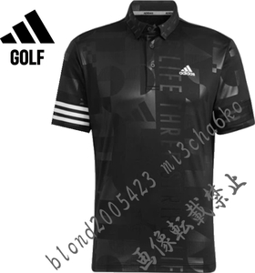 ■新品【adidas GOLF】アディダスゴルフ エンポスグラフィック柄 吸汗速乾 ポロシャツ■BK/O(XL)