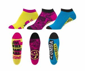新品　ZUMBA ズンバ　Dance Bold Socks 3PK 靴下　ソックス　3組セット　黄色×ピンク×ブルー青