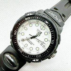 A2405-1-5 １円スタート クオーツ　稼働品　美品　CASIO　カシオ　MRD-201W　SPORTS　メンズ腕時計　デイト　ブラック　白文字盤
