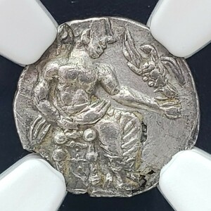 【珍しい★鑑定済み模倣貨】古代 ギリシャ キリキア タルソス 銀／銅貨 c380-374/3年 BC NGC AU 準未使用 オボル アンティーク コイン 古銭