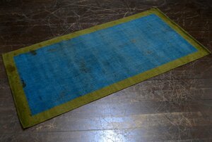 【蔵A3356b】古い緞通　段通　敷物　絨毯　木綿　堺赤穂鍋島
