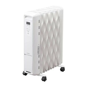 アイリスオーヤマ 新品 ウェーブ型オイルヒーター マイコン式 暖房 ホワイト 温度調節可能 未使用品
