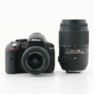 1円～ Nikon ニコン デジタル一眼レフカメラ D5300 / 18-55mm F3.5-5.6 G VR Ⅱ / 55-300mm F4.5-5.6 G ED VR　【電源ONのみ確認】