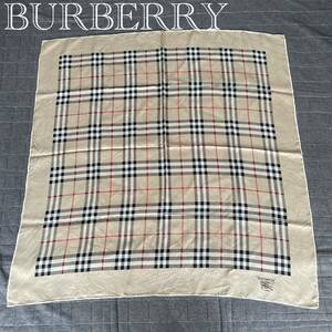 BURBERRY バーバリー シルク スカーフ ノバチェック ホース ロゴ