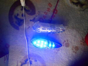 JET　ナマズマーカー　マーカーランプ　ブルー　LED　２個セット　メッキ　鏡面　12V24ｖ共用 ？　デコトラ　レターパックプラス520円