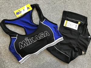 MIKASA ミカサ スポーツブラ ショーツ セット　Mサイズ　ブルー/ブラック