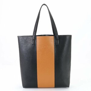 ■極美品■MCM エムシーエム■ロゴ レザー トート バッグ ショルダー ビジネス 通勤 ブラック 黒 ブラウン 茶色 A4 メンズ EEM I8-1