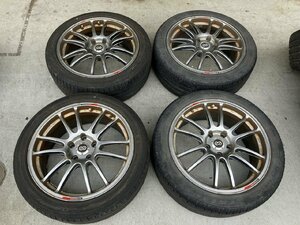 S管理72241 エスティマ 外し】★ENKEI GTC01 18インチ タイヤ付 アルミ ホイール★7.5J +48 PCD114.3 225/45R18