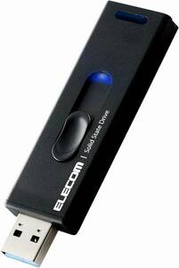 ELECOM 外付けポータブル SSD ★500GB USB3.2（Gen2) USBメモリサイズ スライド式 ブラック ESD-EMA0500GBK