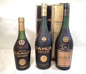 4252[M]◆未開栓古酒◆CAMUS/カミュ/NAPOLEON/EXTRA OLD/VIEILLE RESERVE/コニャック/ブランデー/1L/700ml/40%/箱付き含む まとめて 3本