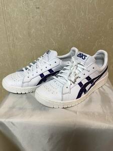 ■　asicsアシックス　GEL-PTG　ポイントゲッター　白紫ライン　レザー　美中古　　 　　　　26.5㎝ セルフクリーニング済み