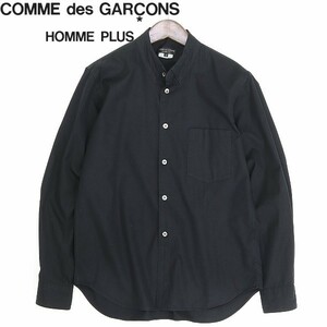 ◆COMME des GARCONS HOMME PLUS コムデギャルソン オム プリュス AD2009 フェイクカラー コットン 長袖 シャツ 黒 ブラック XS