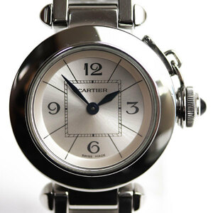 CARTIER カルティエ ミスパシャ シルバー文字盤 腕時計 電池式 W3140007 レディース 中古