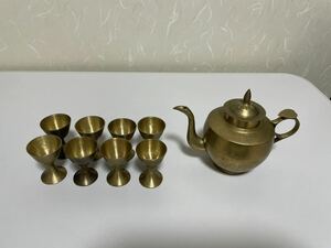 銅製 酒盃 酒器 金属製 銅製 金属工芸品 銅製　酒器 ぐい呑み 銅製　9点セット