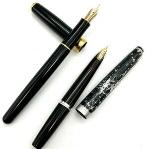 TY1132■【刻印有り】万年筆 2本 まとめ PARKER SONNET パーカー ソネット PILOT パイロット 18K 750 14K 585 金 吸入式 カートリッジ式 