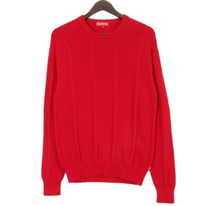 Supreme / Jacquard Sweater シュプリーム クルーネック コットン ジャガード ニット セーター レッド 表記サイズS