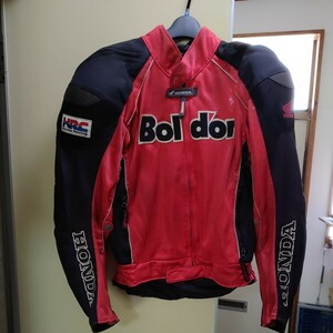HONDA HRC Boldor ホンダレーシング バイクジャケット メンズ Lサイズ ライディングジャケット 赤×黒 プロテクター 0206-B1-SA1