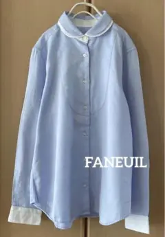 (新品)FANEUIL  日本製　ラウンドカラー　100%綿　長袖シャツ