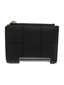 BOTTEGA VENETA◆2つ折り財布/レザー/BLK/無地/レディース/706010//