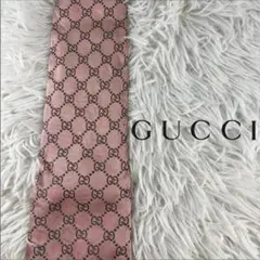 GUCCI  グッチ GG シルク100％ ピンク 総柄 ネクタイ おしゃれ