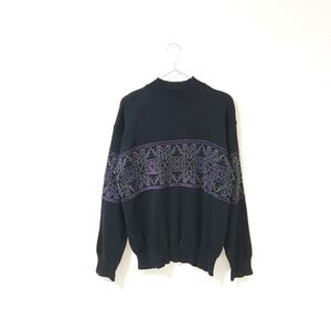 90s★イヴサンローラン Yves Saint Laurent★メンズ ノルディック柄 ウール ニット セーター size M 管:B:01