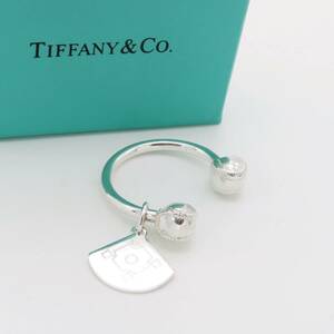 希少 美品 Tiffany&Co. ヴィンテージ ティファニー ベースボール シルバー キーリング SV925 メンズ レディース AA147