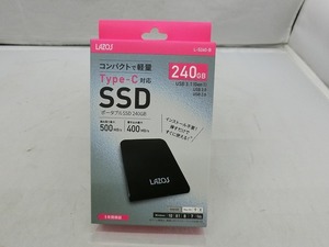 期間限定セール 【未使用】 リーダーメディアテクノ LAZOS ポータブルSSD 240GB L-S240-B