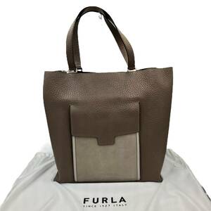 Furla フルラ メンズトートバッグ トニ 大型 レザー ブラウン系