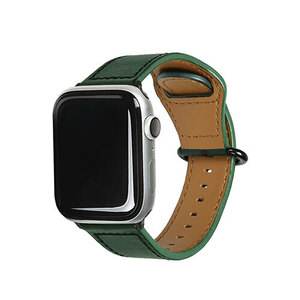まとめ得 EGARDEN GENUINE LEATHER STRAP for Apple Watch 49/45/44/42mm Apple Watch用バンド ディープグリーン EGD20589AW x [2個] /l