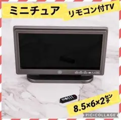 【✨新品未使用✨】ミニチュアサイズ 液晶テレビ ドールハウス グレー リモコン付