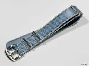 ラグ幅：20ｍｍ 高品質 光沢 NATO ストラップ 腕時計ベルト ブルー グレー 時計用バンド ファブリック