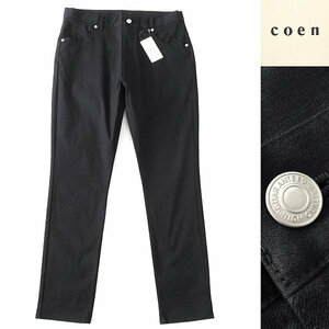 新品 UNITED ARROWS コーエン ストレッチ ツイル テーパード スリム パンツ L 黒 【P28309】 coen メンズ オールシーズン チノパン