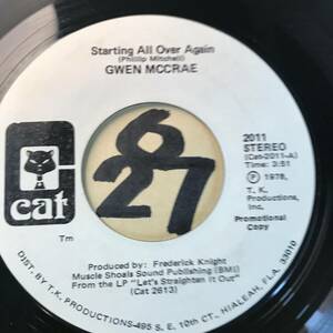 試聴 GWEN MCCRAE STARTING ALL OVER AGAIN (メル＆ティム・カヴァー) 両面NM 