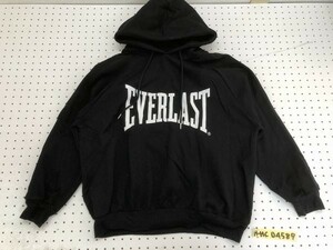 EVERLAST レディース 裏起毛 ビッグロゴプリント プルオーバーパーカー M(154-162) 黒