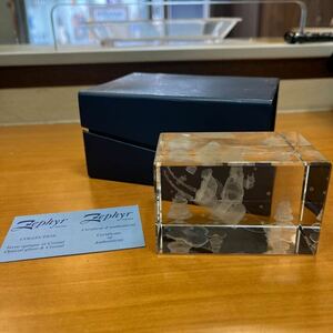 zephyr クリスタル レーザー オブジェ サンタクロース 置物 インテリア 彫刻 ガラス 0422-K3-69-3-5