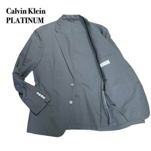 Calvin Klein PLATINUM テーラードジャケット グレー 40 L カルバンクライン プラチナム 紳士ビジネス　１円スタート　１スタ
