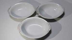 MIZUNO CHINA カレー皿 3枚セット 横25㎝ 縦18㎝ 高さ5.5㎝ パスタ皿 洋食器 白