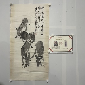 k中国古画 珍品旧藏收藏 著名画家黄胃 【 ロバ頭】 国画 骨董品 古置物 中国古美術 古賞物 代物