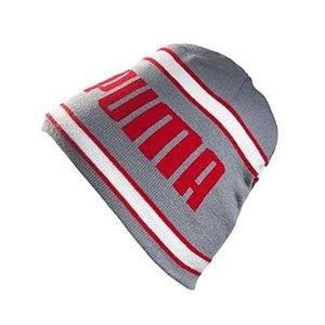 新品未使用！Puma Golf Stripe Fleece Line Beanie（Quicksilver/Tango　Red）