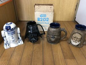 ビンテージ　スターウォーズ　マグカップ　コインバンク　R2D2 チューバッカ　オビワン　ダースヴェイダー　ダースベイダー