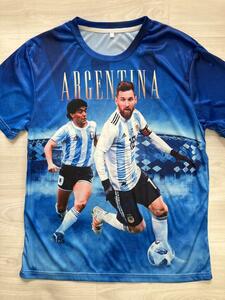 【未使用品】 ディエゴ・マラドーナ ＆ リオネル・メッシ アルゼンチン代表 Tシャツ ユニフォーム Tシャツ ワールドカップ サッカー シャツ
