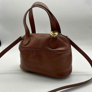 1円【希少】Christian Dior ディオール 2way ハンドバッグ ショルダーバッグ オーバルCDロゴ ゴールド金具 レザー ブラウン