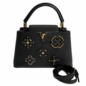 未使用保管品 LOUIS VUITTON ルイヴィトン カプシーヌ MM モノグラム フラワー レザー 2way ハンドバッグ ショルダーバッグ ブラック 95684