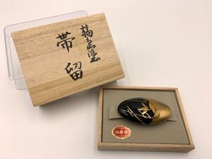 □★【美品レア】帯留め 輪島塗 伝統工芸品 漆 共箱付き 保管品 和装 着物 アンティーク (S0331)