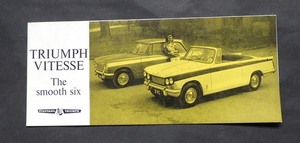 カタログ イギリス車 トライアンプ　ビテッセ　1960年代 チラシ　英文